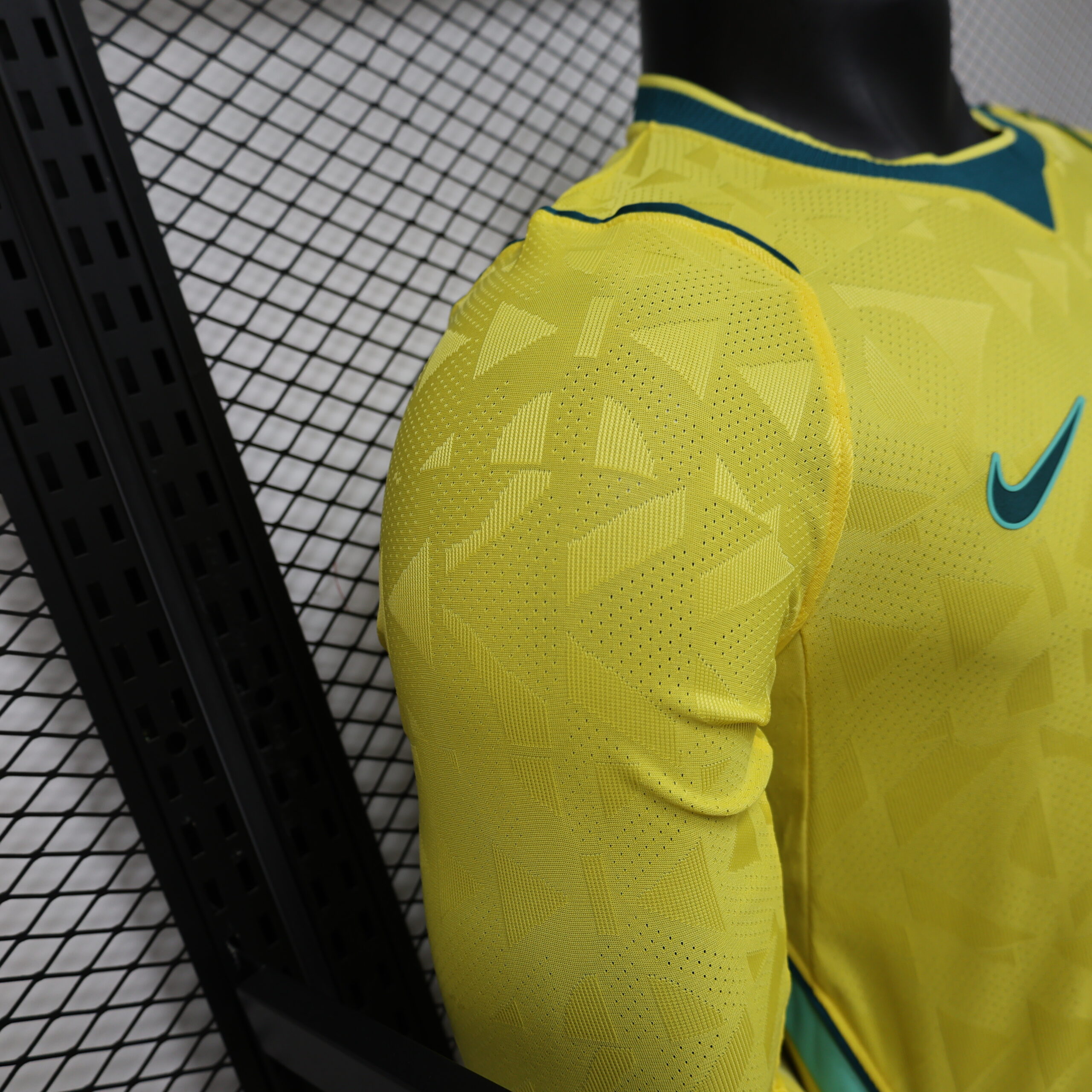 26. Brazil Home Press Line Edition Long Sleeve Jersey S-3XL 5