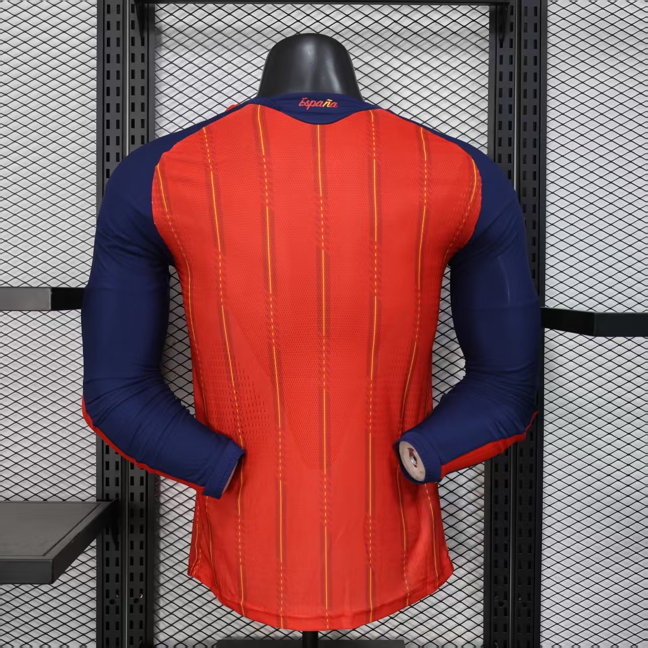 26 Spain Home Long Sleeve Jersey S-3XL 2
