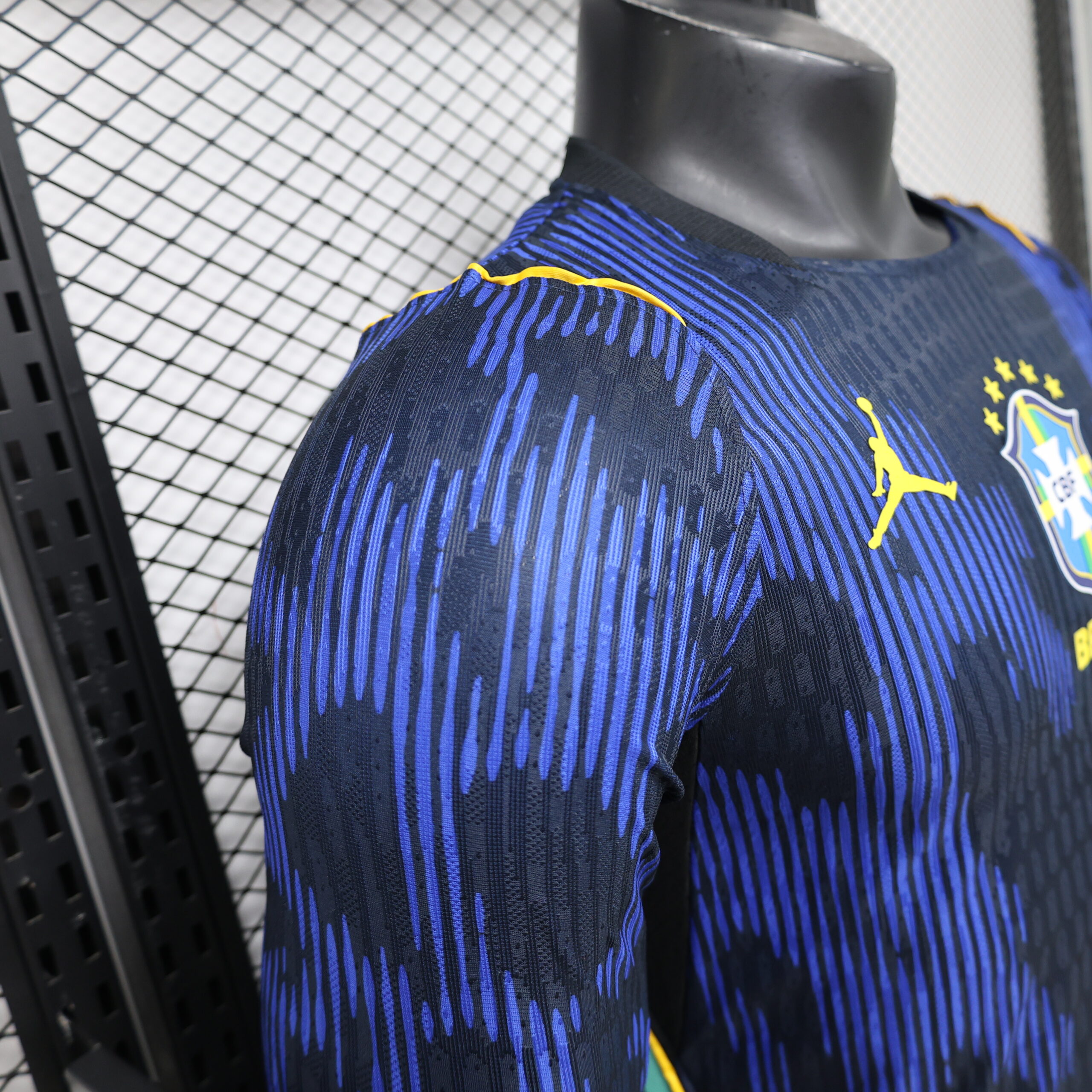 Brazil Away 1:1 Pressed Line Long Sleeve Jersey S-3XL 4