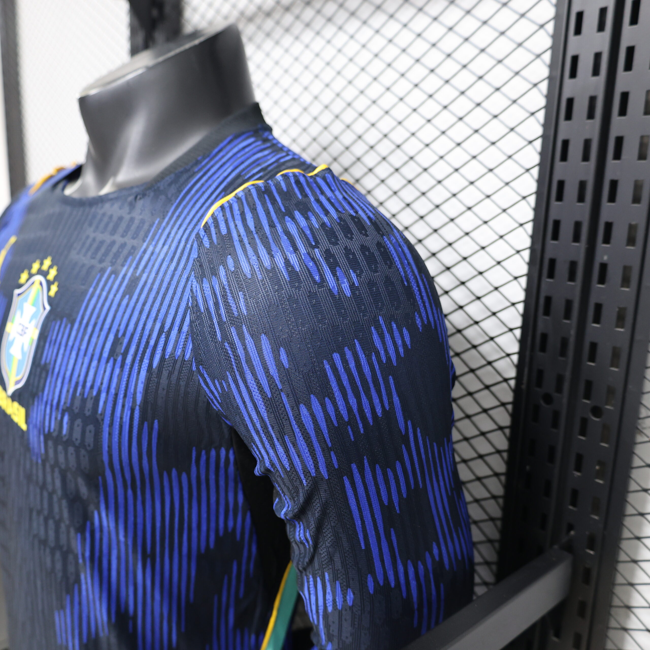 Brazil Away 1:1 Pressed Line Long Sleeve Jersey S-3XL 6
