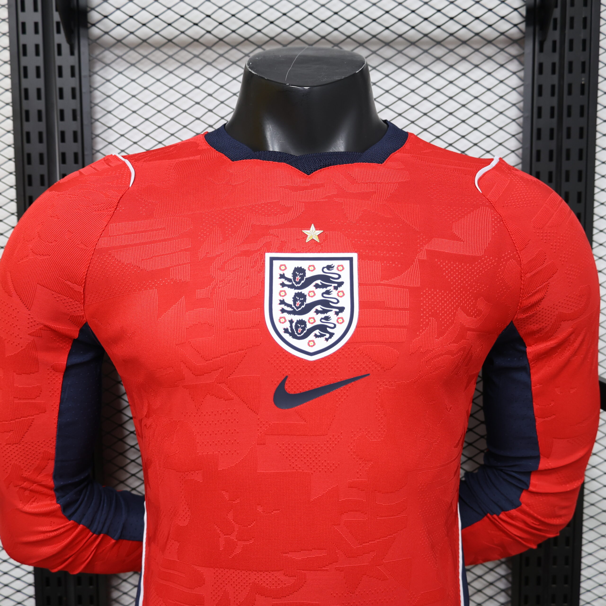 England Away Player Version Long Sleeve Jersey 8