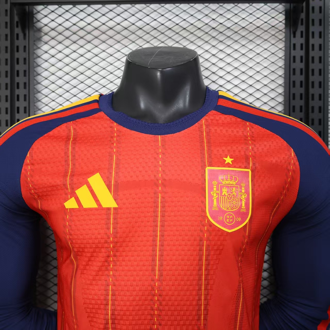 26 Spain Home Long Sleeve Jersey S-3XL 9