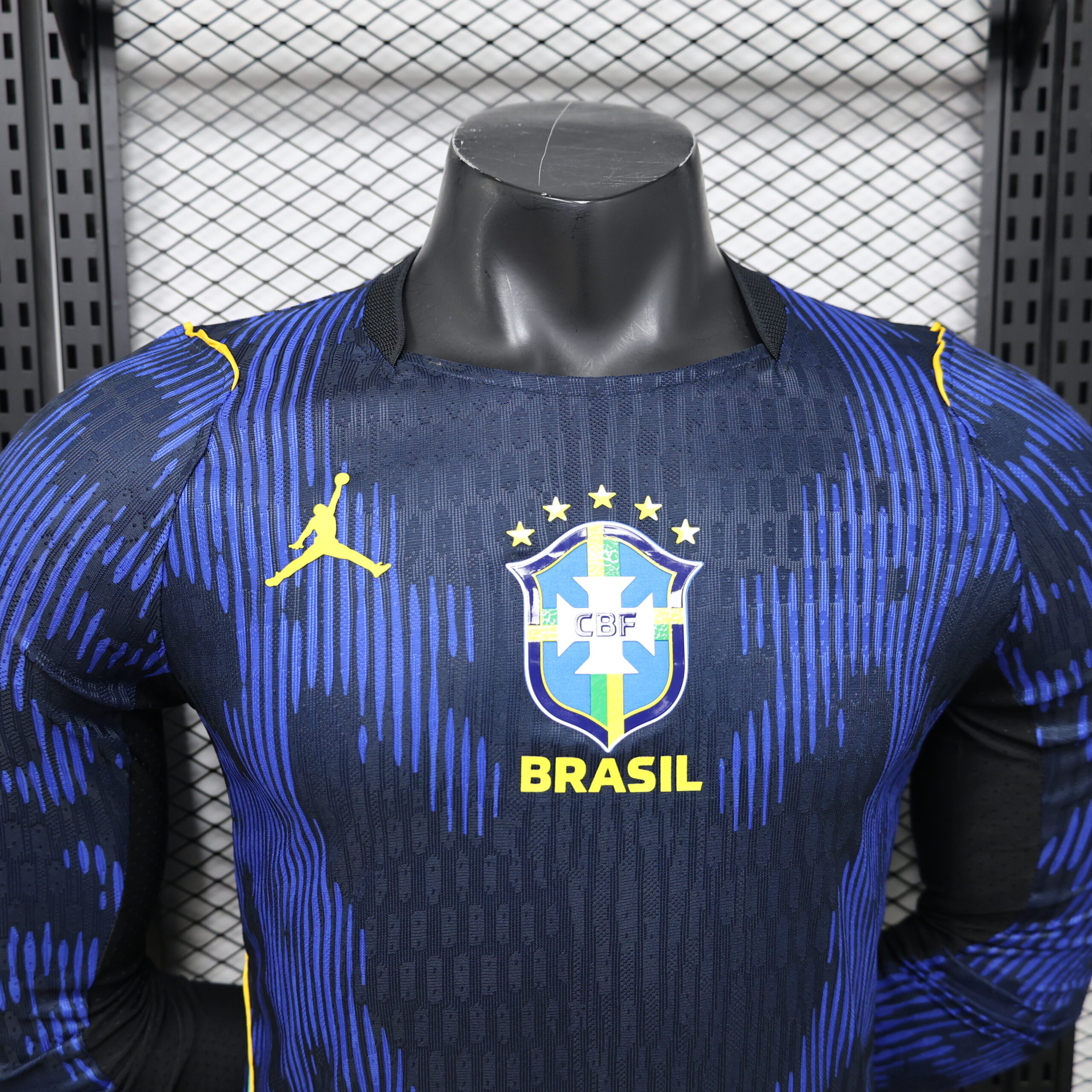 Brazil Away 1:1 Pressed Line Long Sleeve Jersey S-3XL 9